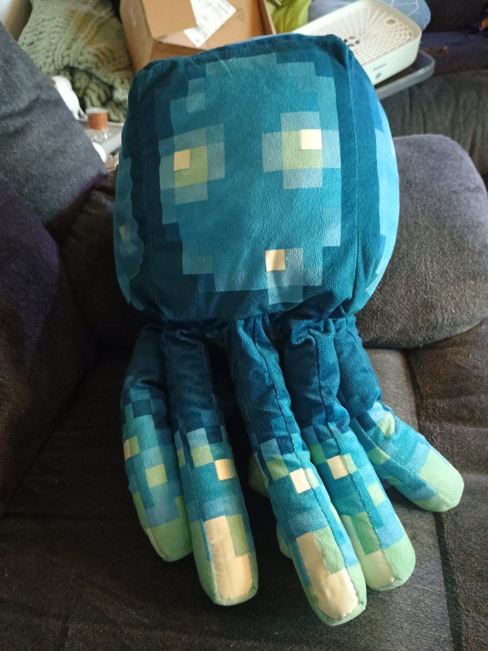 Minecraft Glow Squid 19" Plush Pillow Blue Glow in Dark Mojang Large Stuffed Toy